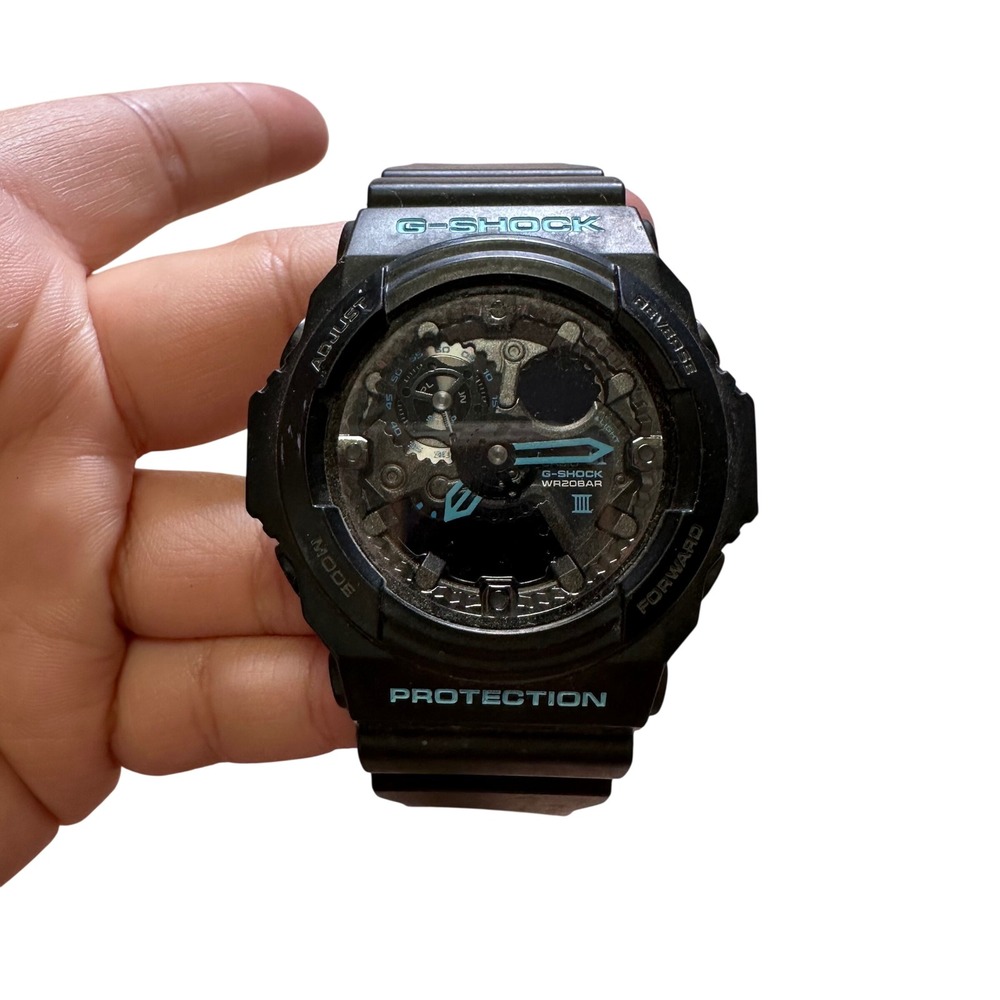 Casio G-Shock GA-300BA Black Teal Special Color Series Ana-Digi Watch 5259
